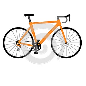 Road racing bike on white background