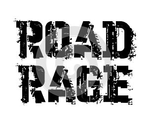 Road rage typographic stamp