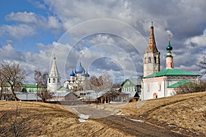 A Road Through Ramparts to Suzdal Kremlin in Spring