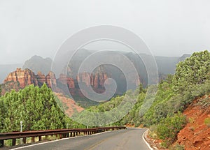 Road through red rocks