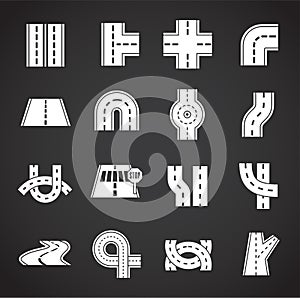 Road related icons set on background for graphic and web design. Creative illustration concept symbol for web or mobile