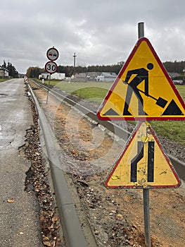 Road renovation and sidewalk construction. Long-term road works cause great difficulties for road users