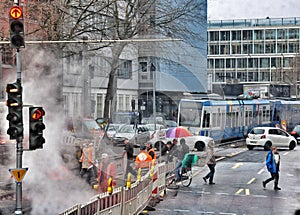 Road repair in Cologne