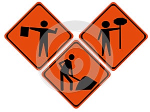 Road repair signs