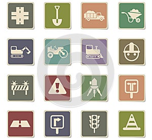 Road repairs icon set
