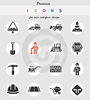 Road repairs icon set
