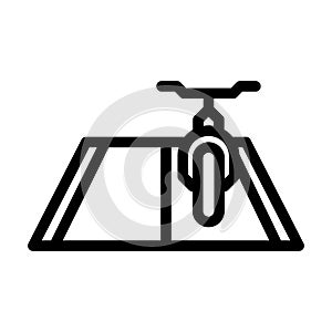 road riding on bicycle line icon vector illustration