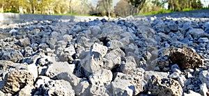 Road of rocks, park of beautiful road, trees, beaches