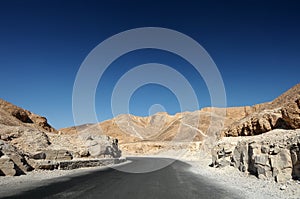 Road through rocky desert