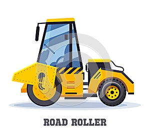 Road roller construction or asphalt paving machine