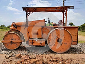 Road roller at Construction sites