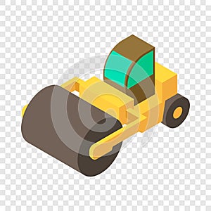Road roller icon, isometric 3d style