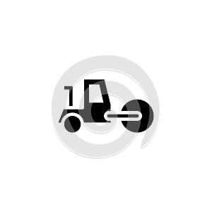 Road roller icon solid. vehicle and transportation icon stock