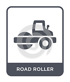 road roller icon in trendy design style. road roller icon isolated on white background. road roller vector icon simple and modern