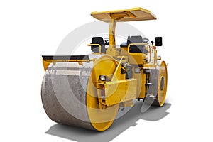 Road roller machine isolated