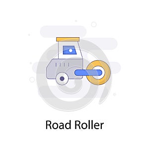 Road Roller vector Fill Outline with background icon style illustration. EPS 10 file