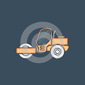 Road roller vector icon illustration