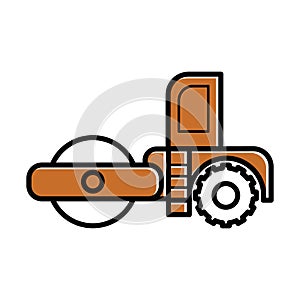 Road roller. Vector illustration decorative design