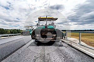 Road roller working on the construction site