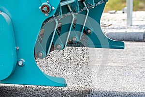 Road roller working on the construction site