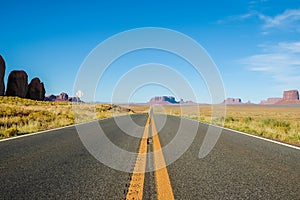 A road that runs through Monument Valley, USA