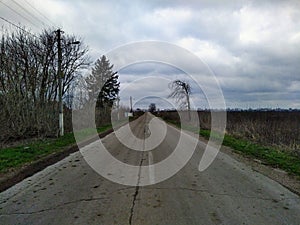 Road in rural countryside at spring season