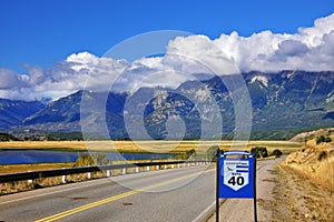 The road Ruta 40 is laid parallel to the Andes