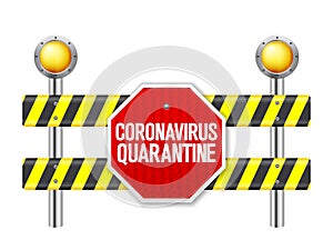 Road safety barrier coronavirus quarantin