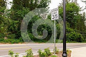 Road Safety Reminder about Speed Limit 35 Sign