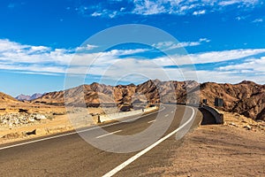 Road in Sahara desert in Egypt