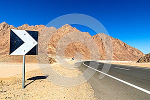 Road in Sahara desert in Egypt