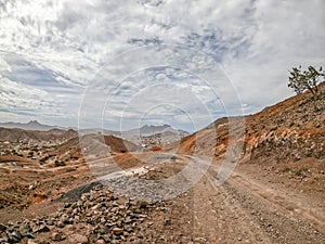 Road on sao vincente village, Cabo Verde photo