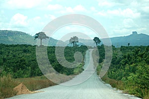Road through scenic African landscape