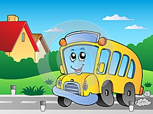 Road with school bus 2