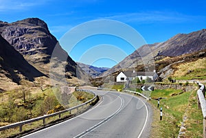 Road through the Scottish Highlands, Glencoe, UK