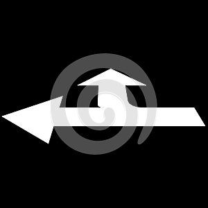 Road sectoring arrow straight