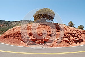 Road through Sedona landscape