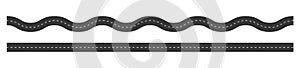 Road Set vector. Road segments, parts set. Highway elements. Way constructor. Urban crosswalk