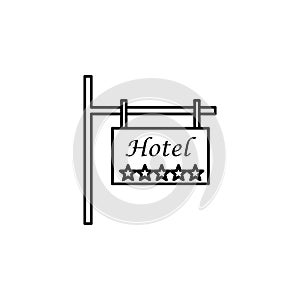 road sign 5 star hotel icon. Element of otel and motels for mobile concept and web apps. Thin line icon for website design and dev
