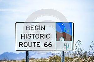 Road sign along historic route 66