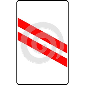 A road sign approaching a railway crossing. Vector image.