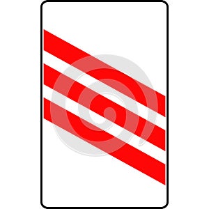 A road sign approaching a railway crossing. Vector image.