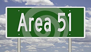 Road sign for Area 51 photo