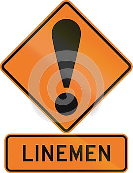 Road sign assembly in New Zealand - Linemen photo