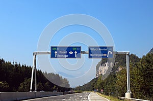 Road Sign in Austria near Villach City photo
