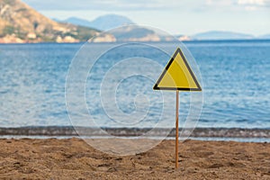 Road sign beach