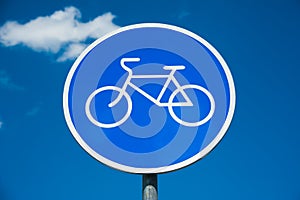 Road sign: Bicycle lane