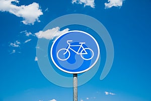 Road sign: Bicycle lane