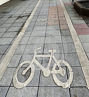 Road Sign for Bicycle Lane