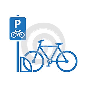 Road sign. Bicycle parking